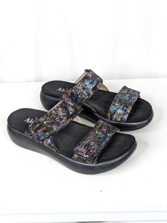 Alegria Shoes - Alegria Bryce Montage Metallic Colorful Two Strap Sandals - Size 37/7